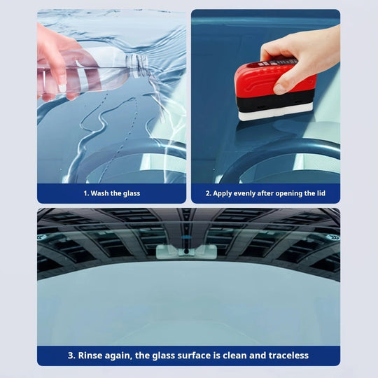 Car Glass Oil Film Cleaner with Reusable Foam Sprayer